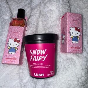 Lush Hello Kitty Limited Edition, with snow fairy body lotion